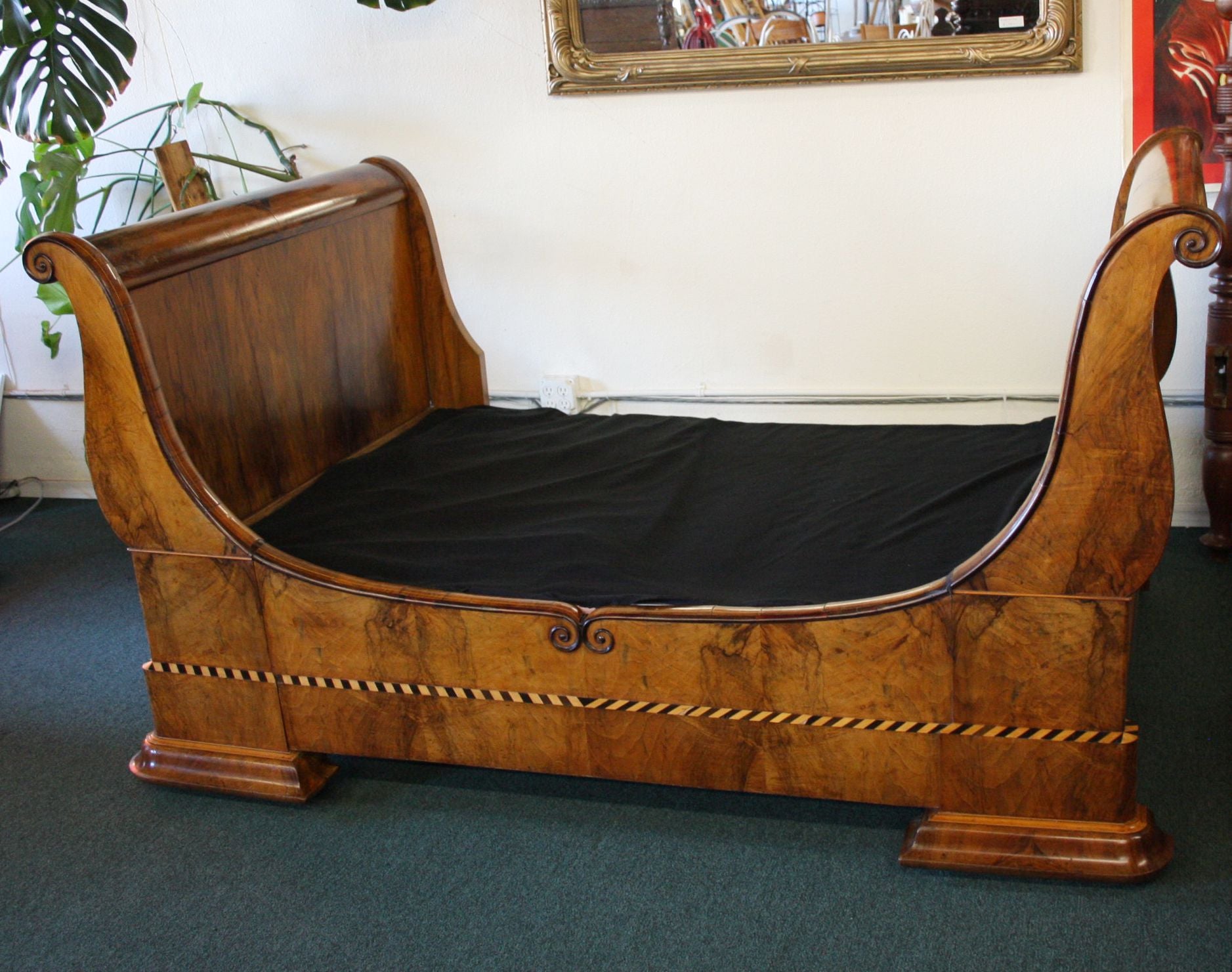 Napoleonic Rosewood Sleigh Bed For Sale
